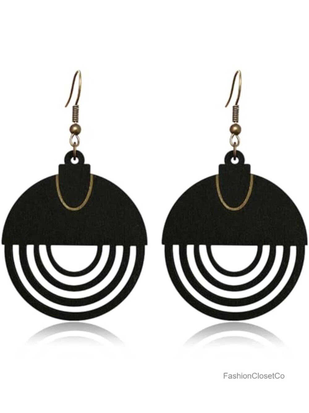 Bohemian Gold Alloy Circle Hollow Lightweight Hook Drop Dangle Earrings Women